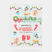 Niedliche Weihnachten Der schönste Geburtstag Acrylschild (Vorderseite)