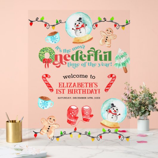 Niedliche Weihnachten Der schönste Geburtstag Acrylschild (Hochzeit)