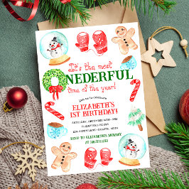 Niedliche Weihnachten Der schönste Geburtstag Einladung