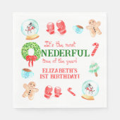 Niedliche Weihnachten Der schönste Geburtstag Serviette (Vorderseite)