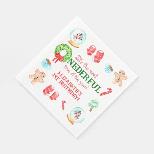 Niedliche Weihnachten Der schönste Geburtstag Serviette (Ecke)