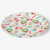 Niedliche Weihnachten Die schönste Zeit des Jahres Pappteller (Schrägansicht)