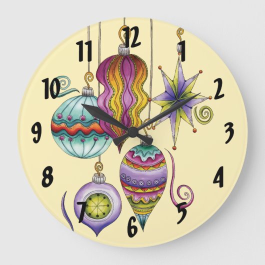 Niedliche Weihnachten, elegante und Extravagante G Große Wanduhr (Vorderseite)