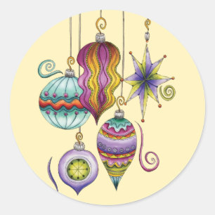 Niedliche Weihnachten, elegante und Extravagante G Runder Aufkleber