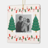 Niedliche Weihnachten Familienurlaub Foto Weihnach Keramikornament (Links)