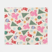 Niedliche Weihnachten Fleecedecke (Vorderseite (Horizontal))