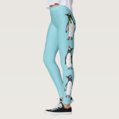 Niedliche Weihnachten Gentoo Pinguine auf Blue Leggings (Links)