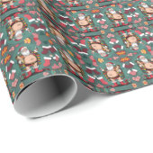 Niedliche Weihnachten Geschenkpapier (Rolleneckpunkt)