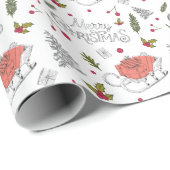 Niedliche Weihnachten Geschenkpapier (Rolleneckpunkt)