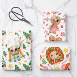 Niedliche Weihnachten Geschenkpapier Set