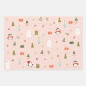 Niedliche Weihnachten Geschenkpapier Set (Vorderseite)