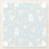 Niedliche Weihnachten Glasuntersetzer (Rückseite)