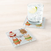 Niedliche Weihnachten Glasuntersetzer (Schrägansicht)