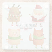 Niedliche Weihnachten Glasuntersetzer (Rückseite)