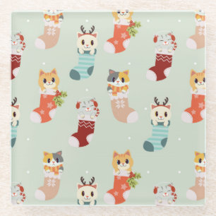 Niedliche Weihnachten Glasuntersetzer