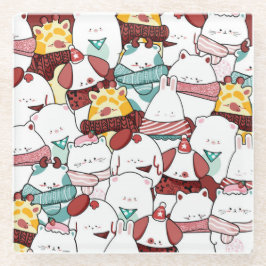 Niedliche Weihnachten Glasuntersetzer