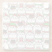 Niedliche Weihnachten Glasuntersetzer (Rückseite)