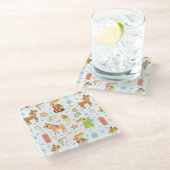 Niedliche Weihnachten Glasuntersetzer (Schrägansicht)