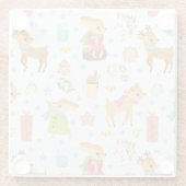 Niedliche Weihnachten Glasuntersetzer (Rückseite)