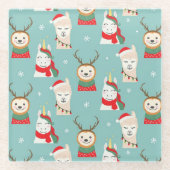 Niedliche Weihnachten Glasuntersetzer (Vorderseite)