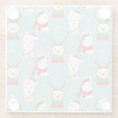 Niedliche Weihnachten Glasuntersetzer (Rückseite)