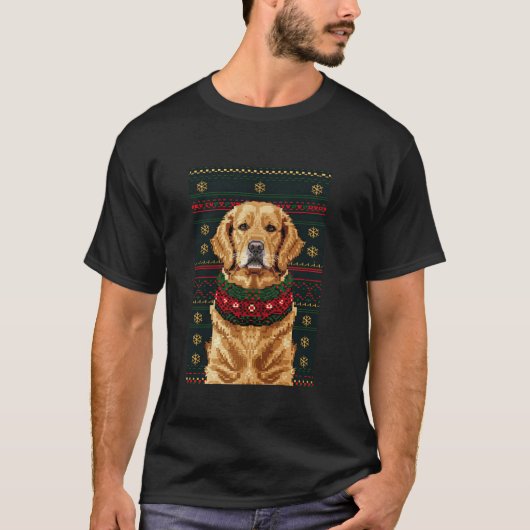 Niedliche Weihnachten Golden Retriever Festive Ugl T-Shirt (Vorderseite)