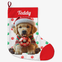 Niedliche Weihnachten Golden Retriever Welpe Perso