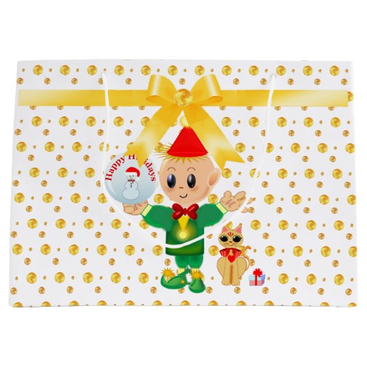 Niedliche Weihnachten Große Geschenktüte (Vorderseite)