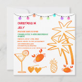 Niedliche Weihnachten im Juli Geburtstagsparty Einladung (Vorderseite)