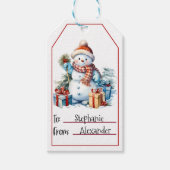 Niedliche Weihnachten im Schneemann (1) Geschenkanhänger (Vorderseite)