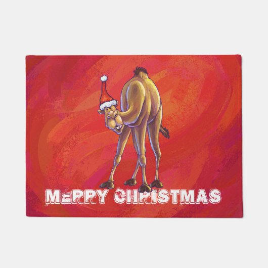 Niedliche Weihnachten in Camel Fußmatte (Vorderseite)