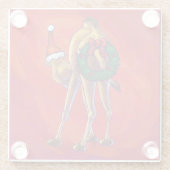 Niedliche Weihnachten in Camel Glasuntersetzer (Rückseite)