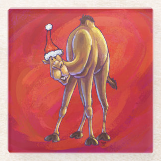 Niedliche Weihnachten in Camel Glasuntersetzer