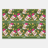 Niedliche Weihnachten in Corgi mit dem Namen des H Geschenkpapier Set (Vorderseite 2)