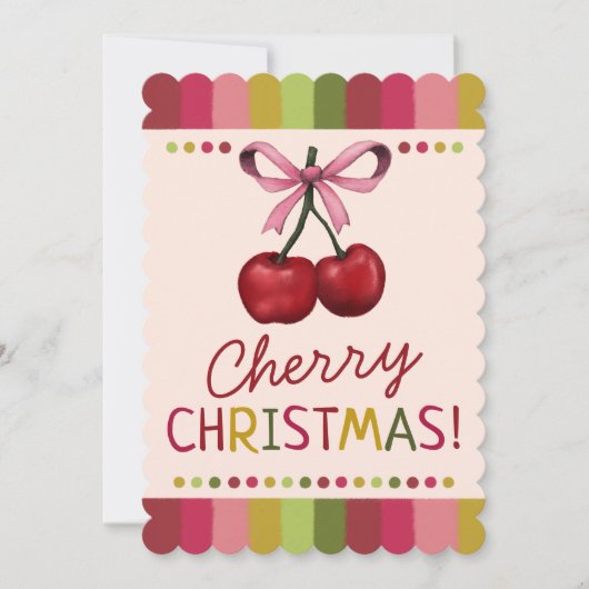 Niedliche Weihnachten in Rosa und Rotem Kirschen (Vorderseite)