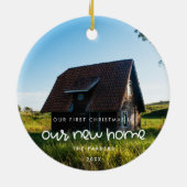 Niedliche Weihnachten in unserem neuen Zuhause-Fot Keramik Ornament (Hinten)