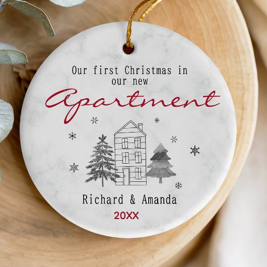 Niedliche Weihnachten in unserer neuen Wohnung Keramik Ornament
