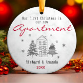 Niedliche Weihnachten in unserer neuen Wohnung Keramik Ornament