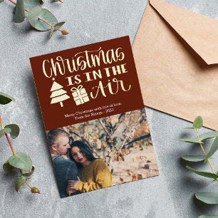 Niedliche Weihnachten ist in der Luft Foto Foil Folien Feiertagskarte