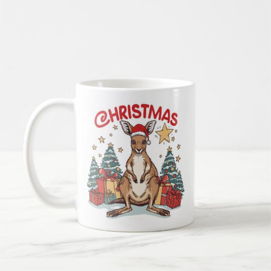 Niedliche Weihnachten Kangaroo Tasse mit festliche (Links)
