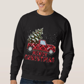 Niedliche Weihnachten Kariert Buffalo Roter LKW mi Sweatshirt