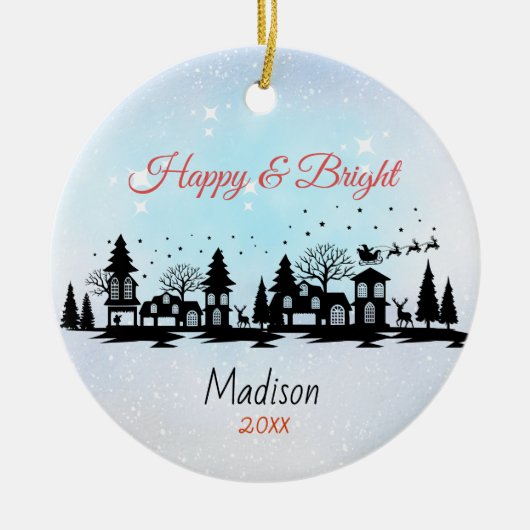 Niedliche Weihnachten Keramik Ornament (Vorne)