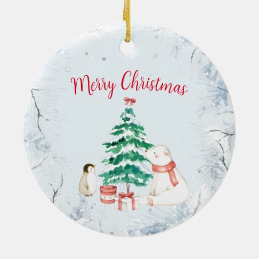 Niedliche Weihnachten Keramik Ornament (Hinten)