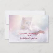 Niedliche Weihnachten Kitten Save the Date Einladung (Rückseite)