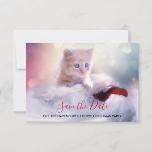 Niedliche Weihnachten Kitten Save the Date Einladung