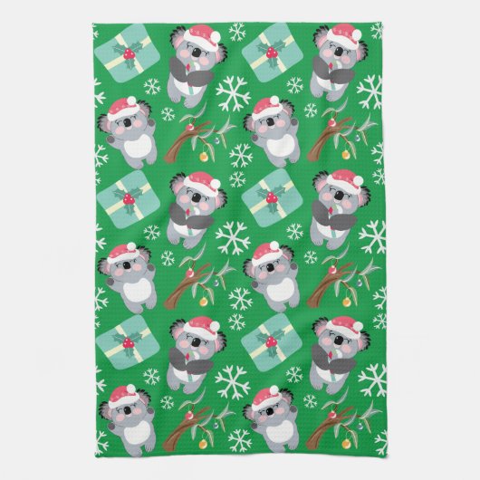 Niedliche Weihnachten Koala Geschirrtuch (Vertikal)