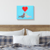 Niedliche Weihnachten Küssen Siegel Leinwanddruck (Insitu (Schlafzimmer))