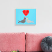 Niedliche Weihnachten Küssen Siegel Leinwanddruck (Insitu (Wohnzimmer))