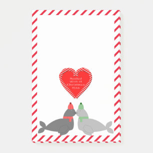 Niedliche Weihnachten Küssen Siegel Post-it Klebezettel