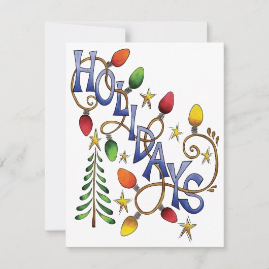 Niedliche Weihnachten, Lichter und Sterne mit Urla Einladung (Vorderseite)